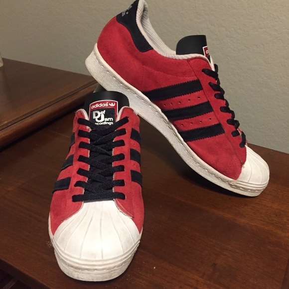 adidas originals superstar 80s kids red